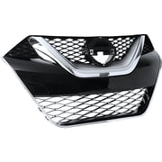 HOUGEET Front Grille Assembly Grille with Chrome Molding Black Silver Fits for 2016-2018 Nissan Maxima