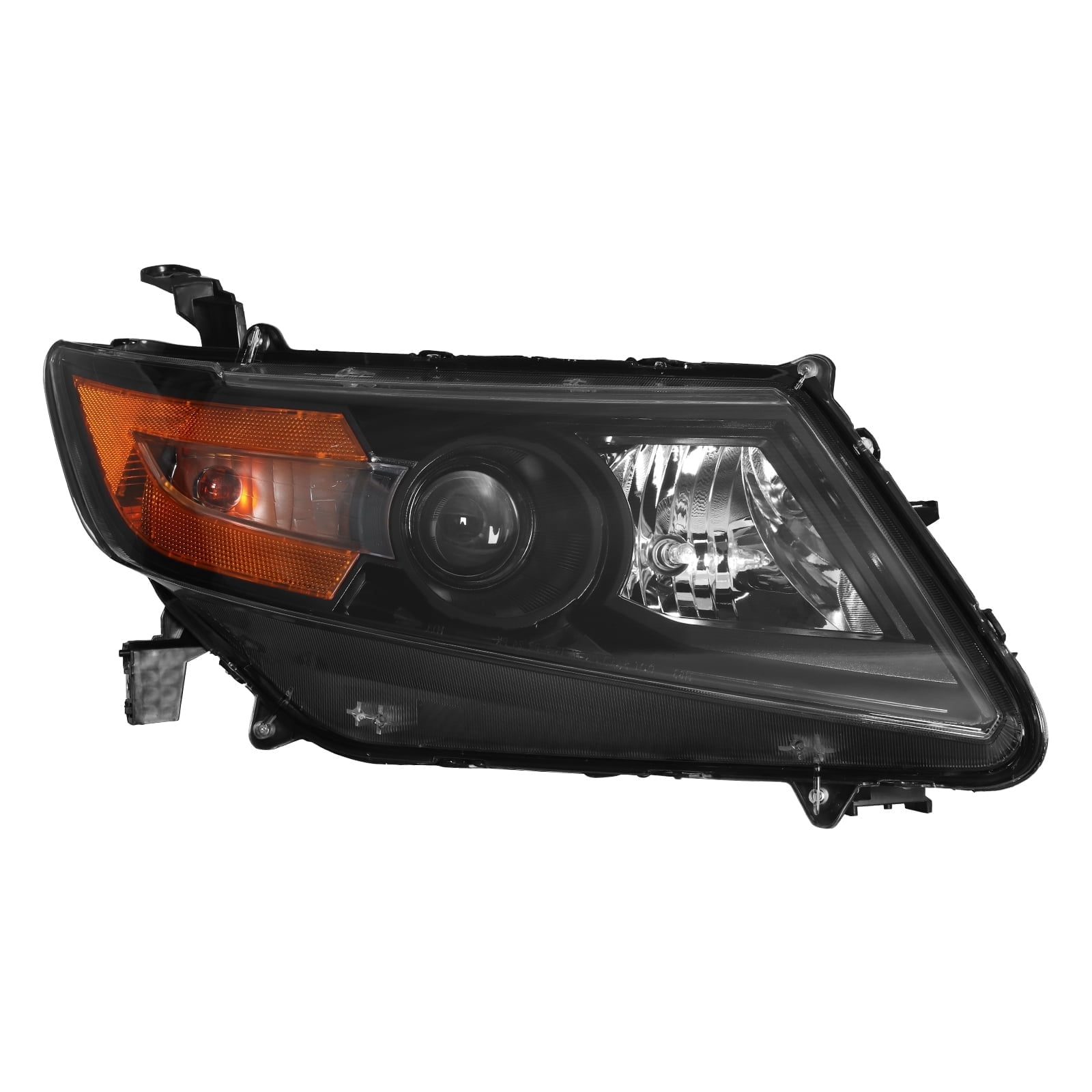 HOUGEET Full Black Headlight Assembly Fit for 2011-2017 Honda Odyssey, Headlamp Right – Direct Replacement Headlights Headlamps for Odyssey(Black,Passenger Side)