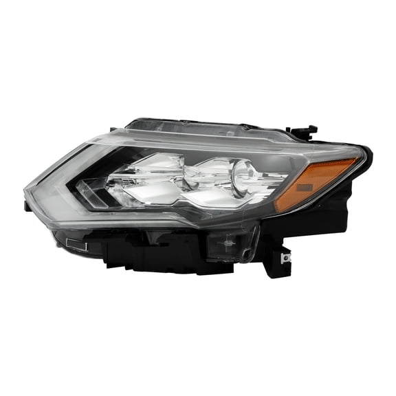 HOUGEET Full LED Headlights Assembly with Bulbs Fit for Nissan Rogue SL 2017-2020, Black Housing Headlamp Replacement, Left Drive Side