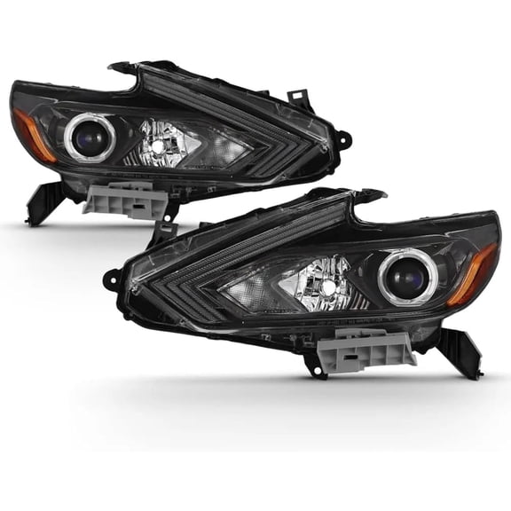 HOUGEET Halogen Headlight Assembly Fit for 2016-2018 Nissan Altima Headlamp 2pc