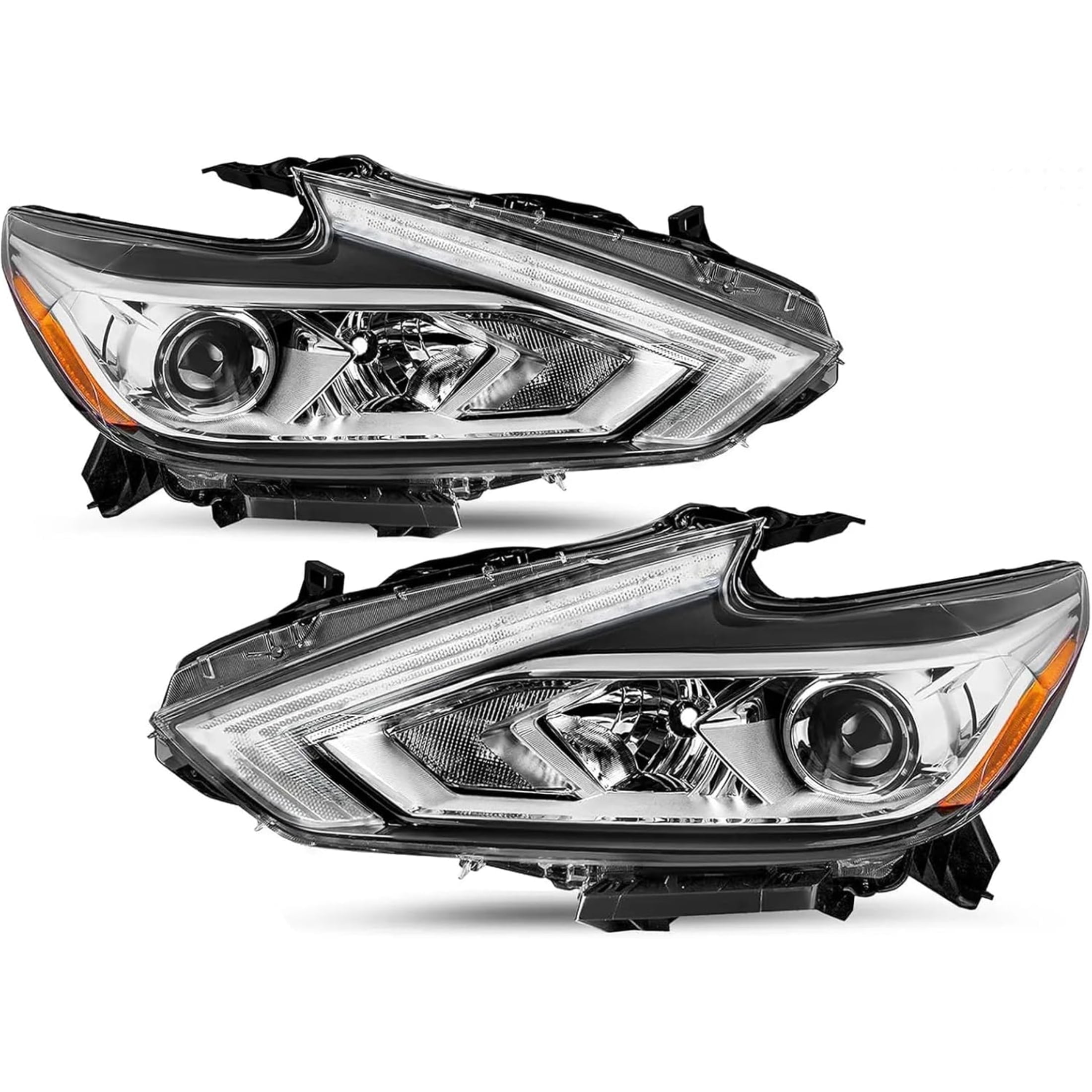 HOUGEET Halogen Headlight Assembly Fit for 2016-2018 Nissan Altima S/SV/SL/SR Headlamp 2pc