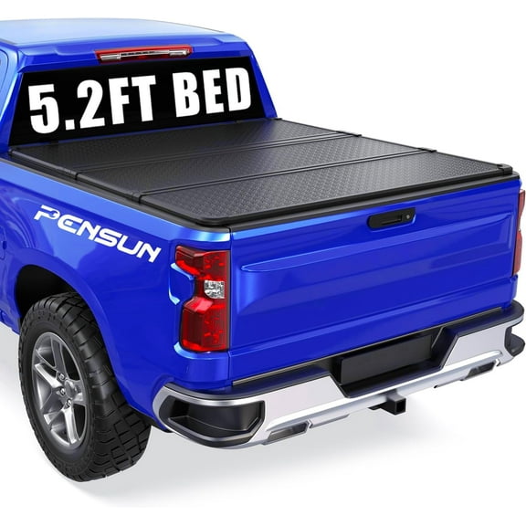 HOUGEET Hard Tonneau Cover Tri-Fold Alloy Hardtop Truck Bed Fit for 2004-2014 Chevy Colorado GMC Canyon 5'2" (60-62.4") Bed