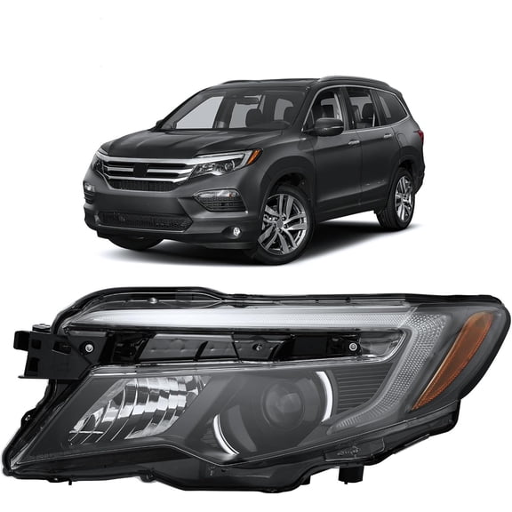 HOUGEET Headlight Assembly Set Fit for Honda Pilot LX 2016-2018/Ridgeline 2017-2020 Headlamps Driver Side HO2502165 HO2503165 W/O Bulbs