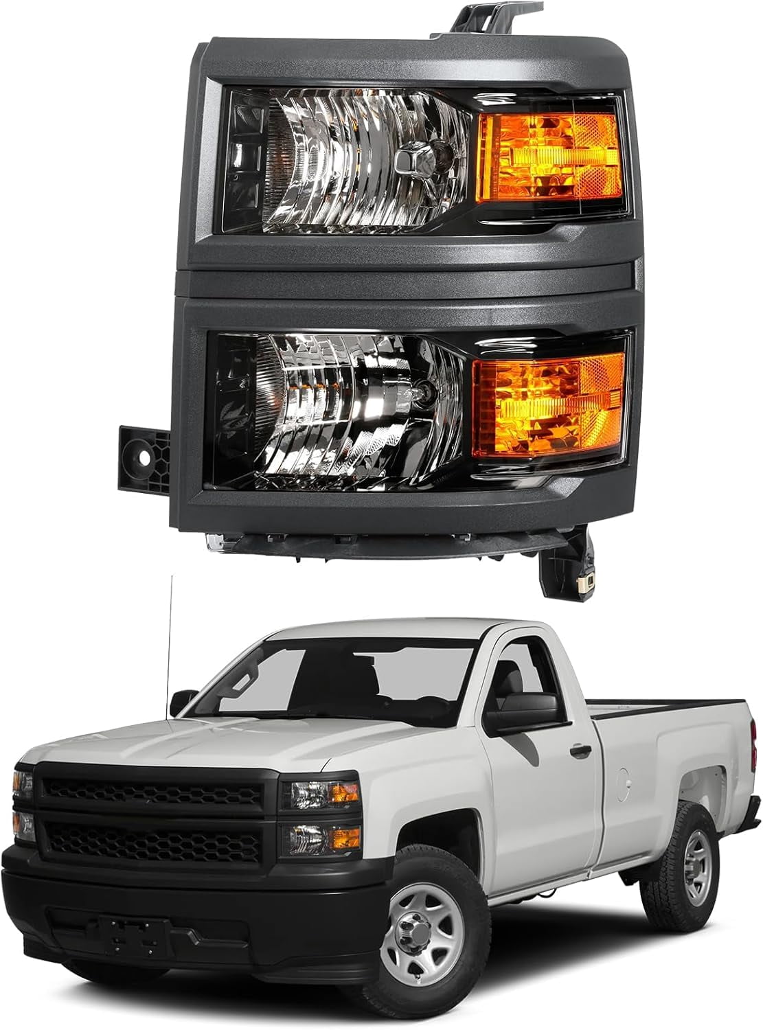 Chevy Shayan HOUGEET Headlights Assembly Fit For 2014-2015 Chevy Silverado 1500 ...