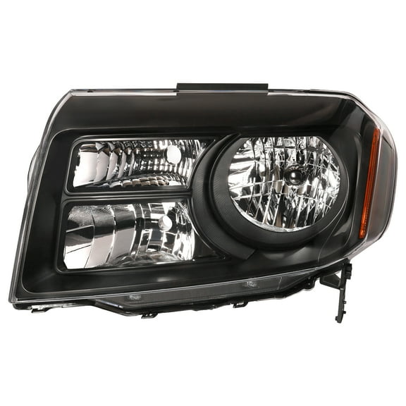 HOUGEET Headlights Assembly Fit for Honda Pilot 2012 2013 2014 2015, Halogen Headlamp Assembly Replacement, Left Driver Side (Black Housing)