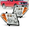 thumbnail image 1 of HOUGEET Headlights Assembly Replacement Fit for 2005-2008 Nissan Frontier Fit for 2005-2007 Nissan Pathfinder, Headlamps w/Chrome Housing Amber Reflector Driver and Passenger Side, 1 of 11