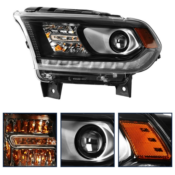 HOUGEET Headlights HID Headlight Fit for 2016-2020 Dodge Durango Left Driver Side Black