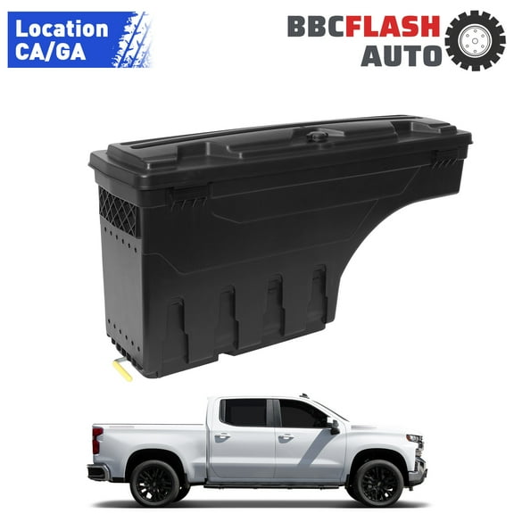 HOUGEET Lockable Truck Bed Tool Box Fit for Chevrolet Silverado/GMC Sierra 1500 2019–2021 (Driver Side), Truck Bed Tool Box Black