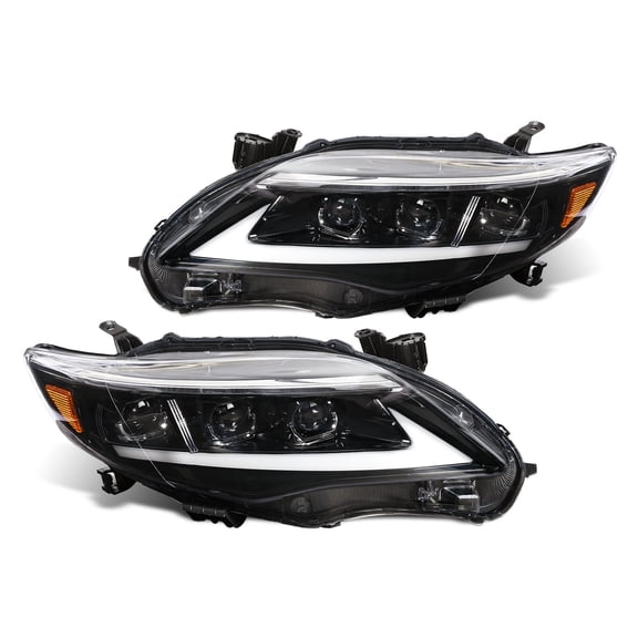 HOUGEET Pair Full LED DRL Headlights Fit for 2011-2013 Toyota Corolla Assembly