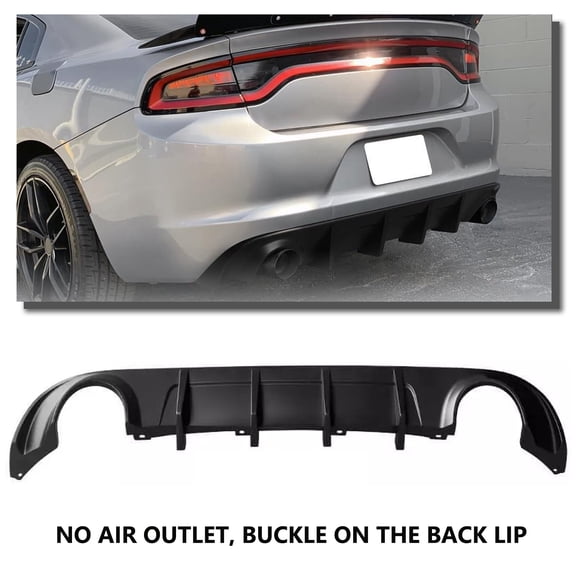 HOUGEET Rear Diffuser Bumper Valance Lip Fit for 2015-2023 Dodge Charger Matte Black