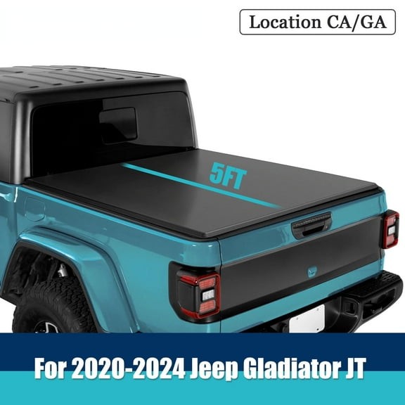HOUGEET Soft Tri-Fold Truck Bed Tonneau Cover Fit for 2020-2025 Jeep Gladiator, Pickup Truck Bed Cover 5 FT (60inch)