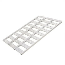 HOUGEET Truck Ramps Aluminum Tri-Fold Loading Ramp, 1600 lbs Capacity Full Width Foldable Ramp with Treads and Safety Straps for ATVs UTV Motorcycle Lawn Equipment, 69" L x 50" W