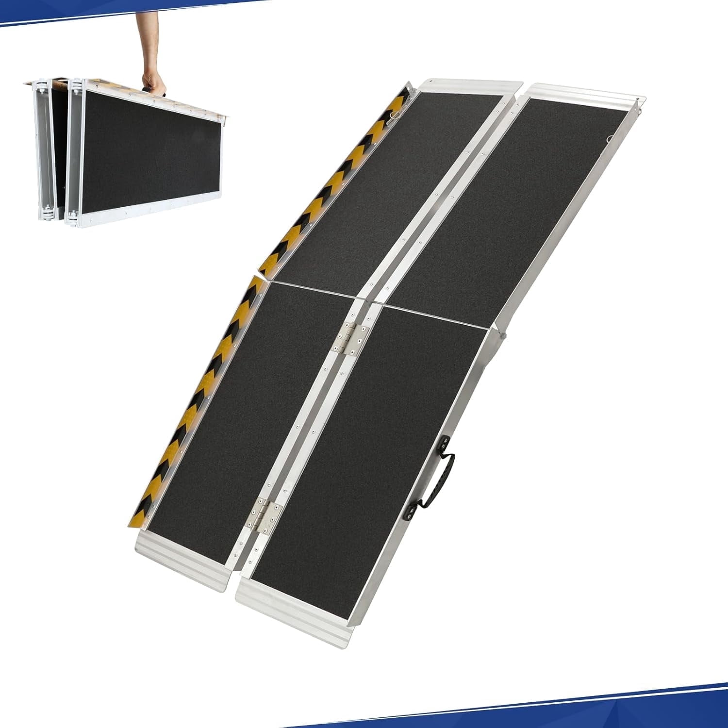 Wheeled Ramp HOUGEET Wheelchair Ramp for Home, Portable Aluminum Threshold Ramps ...