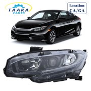 HOUGEET for 2016-2021 Honda Civic Halogen Headlight Headlamp Drive Left Side W/O Bulb