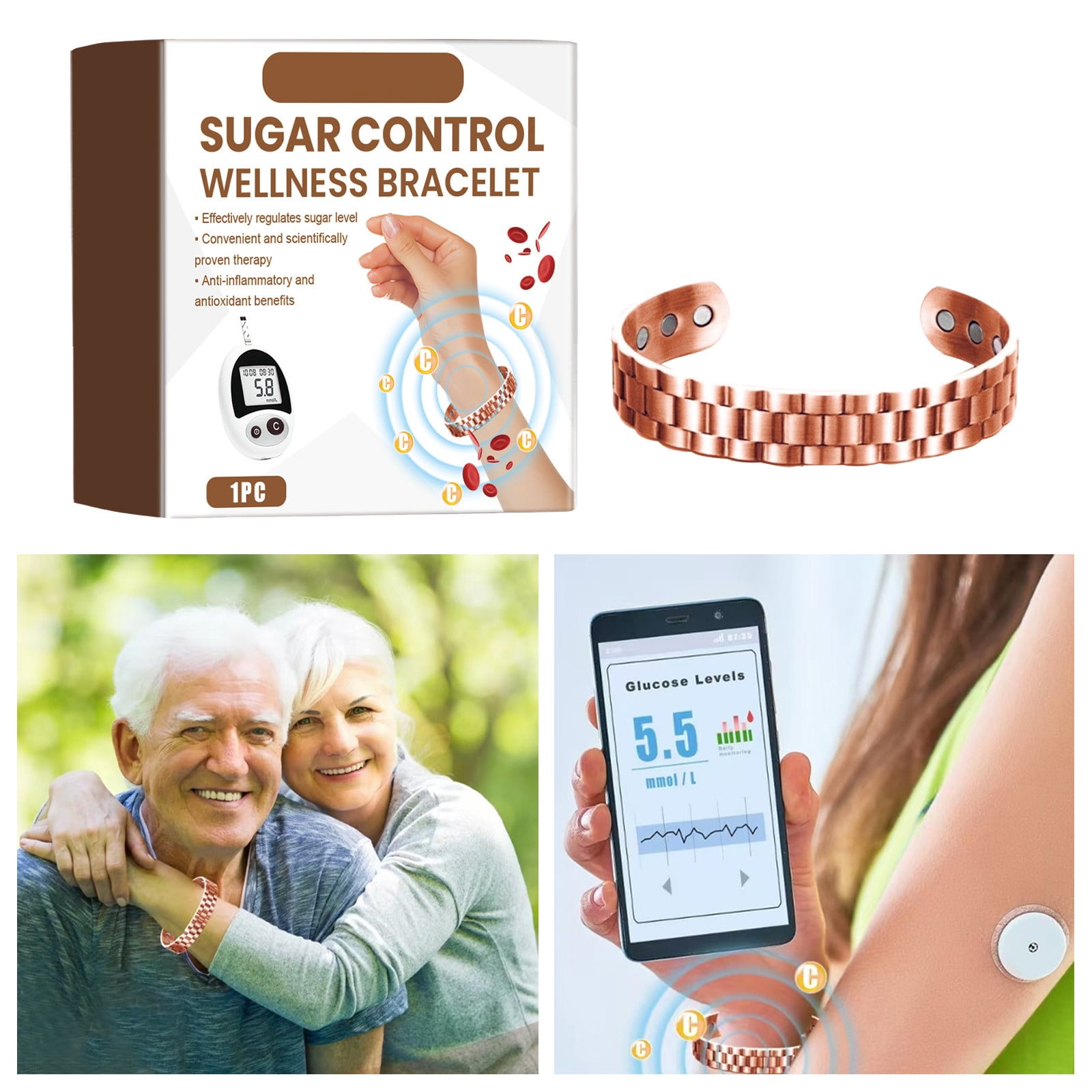 HOUKEA Control Wellness Bracelet heads on Nose Removal Thread Hair