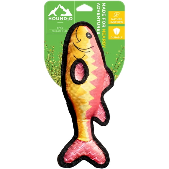 Hound2O Squeaky Bass Outdoor Toy for Dogs | Fishing Themed Dog Toy for Tough Chewers