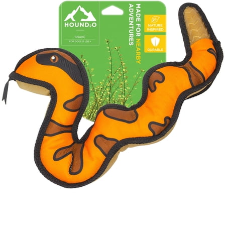 HOUND2O Plush Dog Toys | Snake Stuffed Animal Squeaky Toy for Dogs | Built for Outdoor Adventure