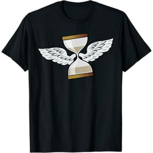 HOUR GLASS WITH WINGS TIME FLYING FLIES TShirt