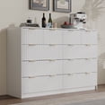thumbnail image 1 of HOUROM Fluted Dresser for Bedroom, 10 Drawers Dresser, 55" Wide Modern Chest of Drawers with Metal Handle, White, 1 of 9