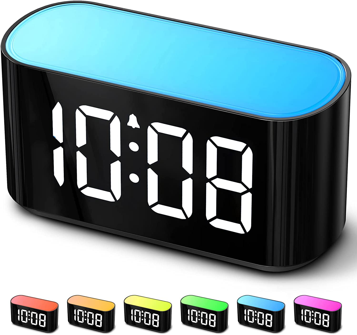 HOUSBAY Digital Alarm Clock for Bedroom, Night Light, Large Display