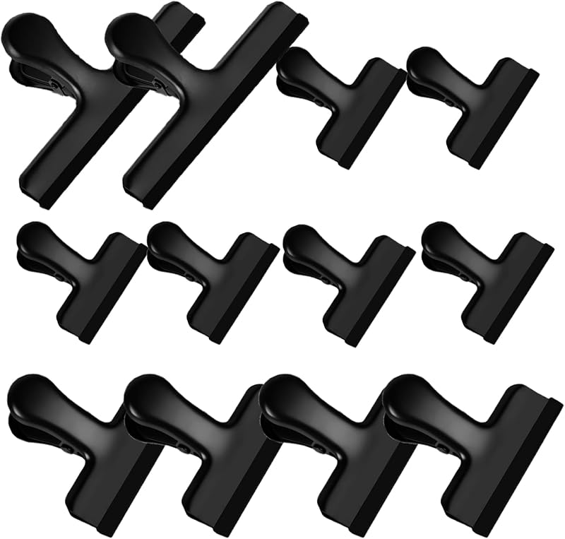 HOUSE AGAIN 12 Pack Stainless Steel Chip Bag Clips Covered with ...