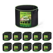 HOUSE DAY 5 Gallon Grow Bags,Non-Woven Fabric Pots,Vegetable Planter Container,20 Pack, Black