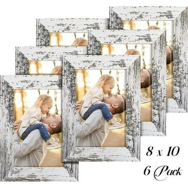HOUSE DAY 8" x 10" Farmhouse Rustic Picture Frames, 6 Count Pack