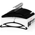 thumbnail image 1 of HOUSE DAY Black Velvet Hangers 60 Pack, Luxury Felt Hangers Non Slip Clothes Hangers, No Shoulder Bump Focked Hanger, 1 of 9