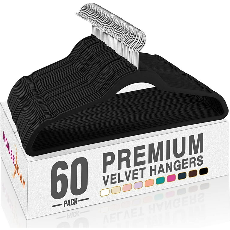 Only Hangers Petite Size Black Velvet Suit Hangers - 50 Pack