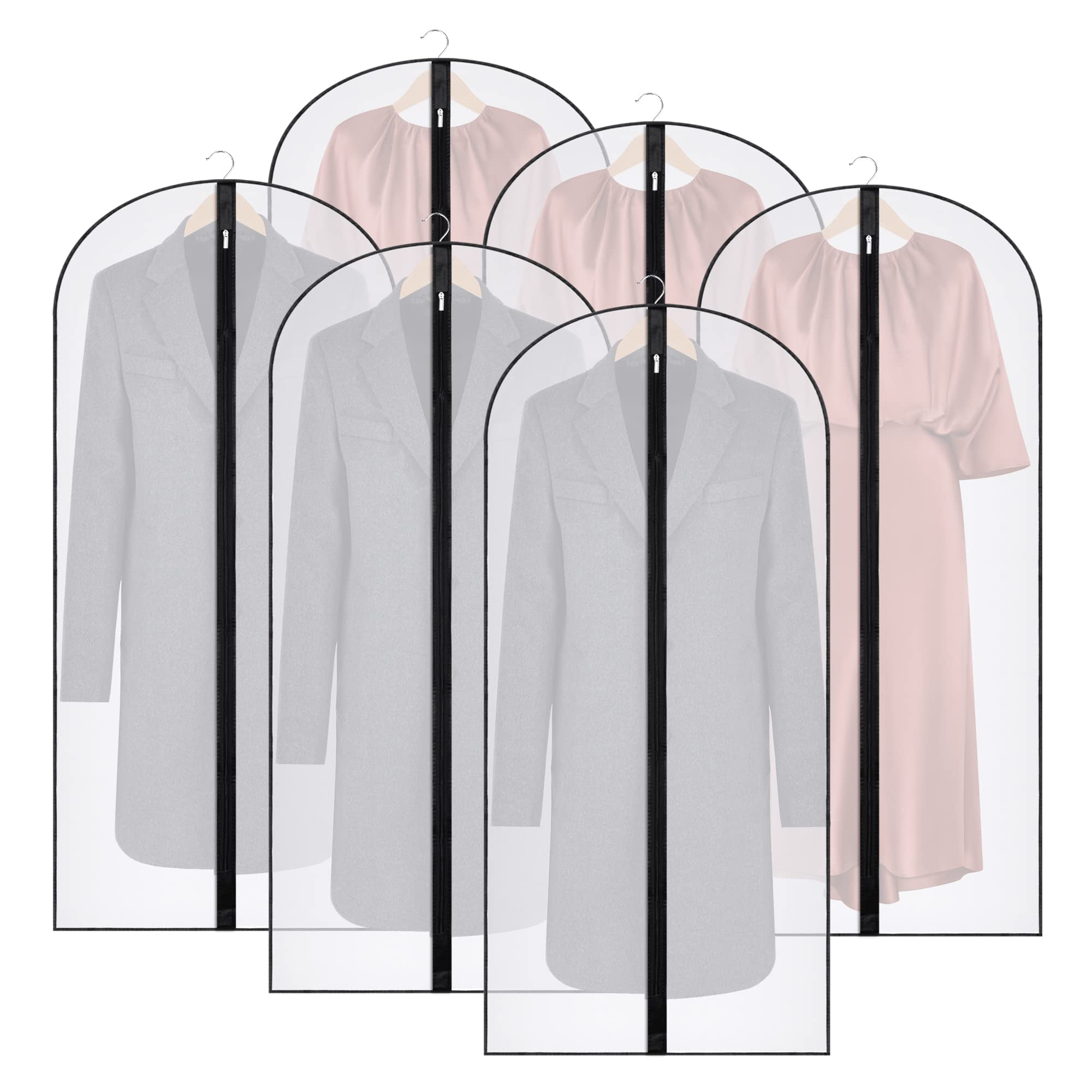 HOUSE DAY Clear Garment Bags, Dress bags for Storage 60 inch, Hanging