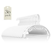 HOUSE DAY Clothes Hangers 36 Pack , Super Heavy Duty Plastic Hangers, Thick Strong Standard Space Saving Clothing Hangers for Closet ,White