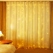 HOUSE DAY Fairy Lights 300LED Fairy Lights for Bedroom, 9.8 X 9.8ft Christmas Light Indoor Warm Curtain Lights Indoor, 8 Modes String Lights with Remote Led Lights for Bedroom