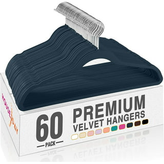 Velvet Hangers 50 Pack with 10 Bonus Clear Hangers, Heavy Duty Non-Slip  Suit Clothes Hangers, Space Saving Keeping Closet Organized, Beige
