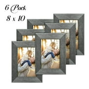 HOUSE DAY Picture Frames 8x10 Set of 6, Rustic Grey Farmhouse Collage Photo Frames Gallery Wall Frame Set for Table Top and Wall Display