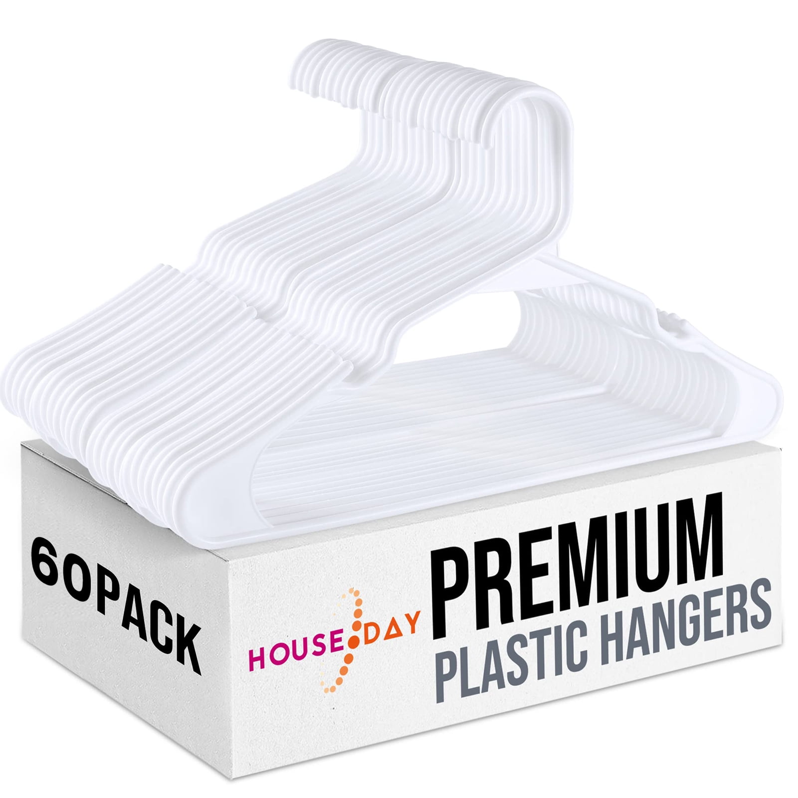 60-Count Adult Hangers, White