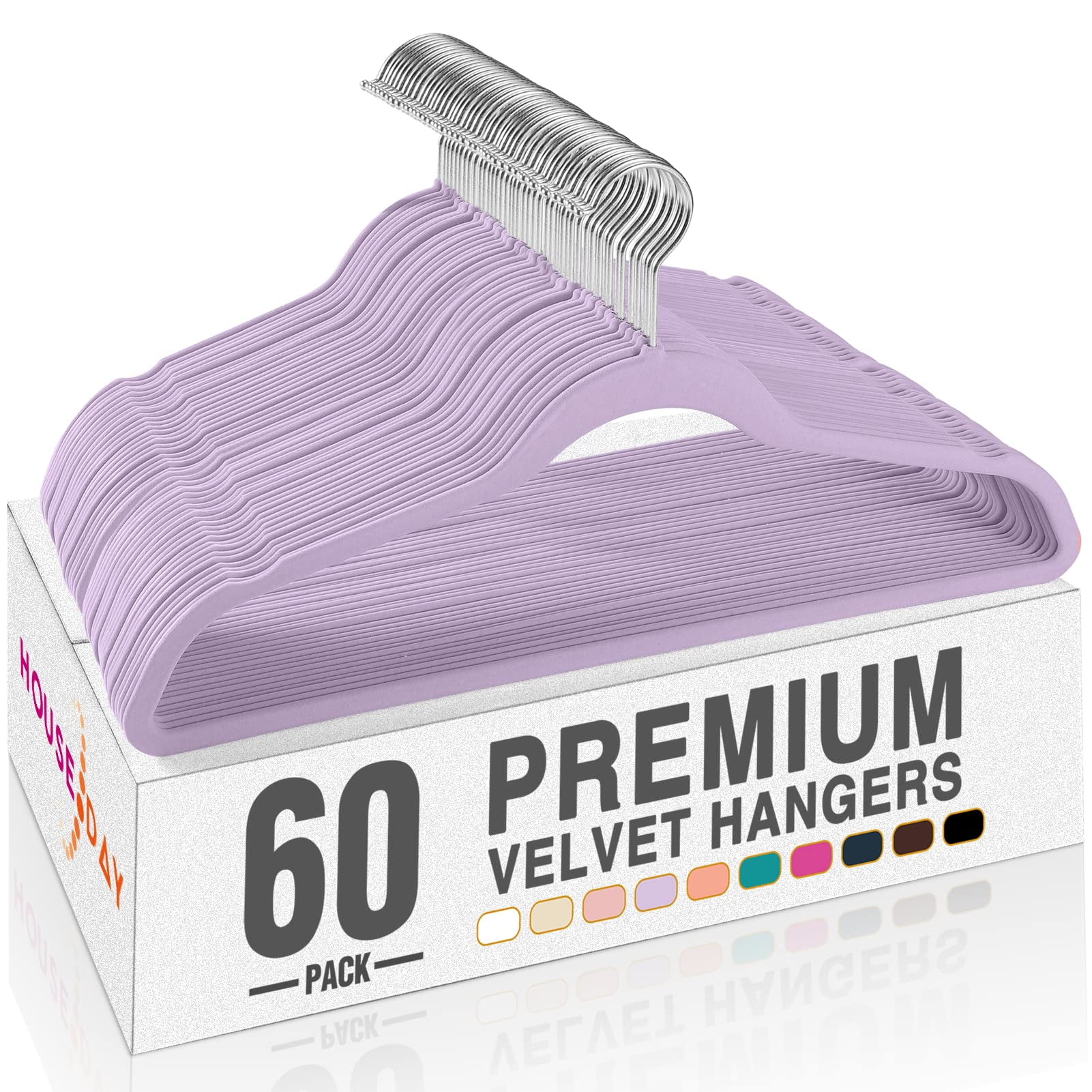 Premium Velvet Hangers (50 Pack) Heavy Duty Non Slip Felt Hangers
