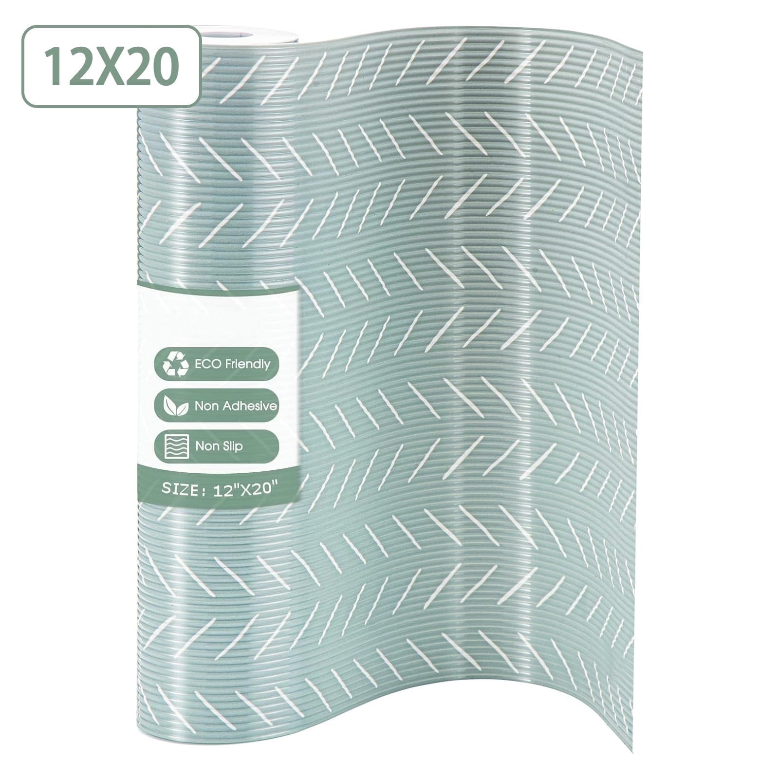 HOUSE DAY Shelf Liner, Non-Adhesive Liners for Kitchen Pantry Cabinets, 12" x 20FT Non Slip Shelf Liner Waterproof Shelf Liners for Cabinets and Drawers