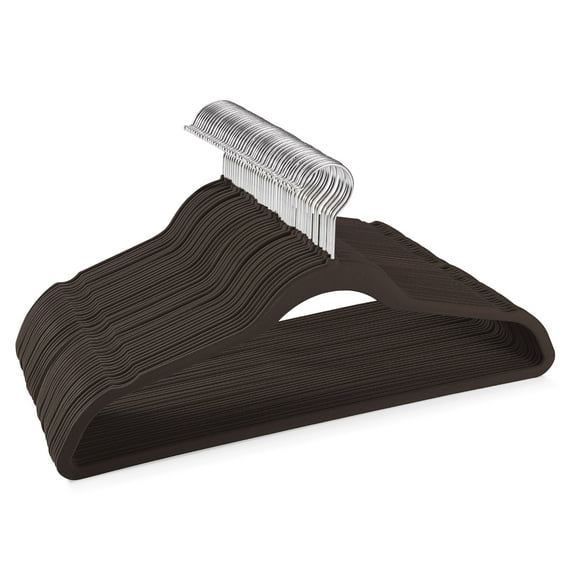 HOUSE DAY Taupe Velvet Hangers 60 Pack, Premium Clothes Hangers Non-Slip Felt Hangers, Sturdy Hangers Heavy Duty Coat Hangers, Durable Suit Hangers for Space Saving, No Hanger Marks 360 Rotating Hook