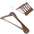 thumbnail image 1 of HOUSE DAY Wide Shoulder Wooden Hangers, Solid Wood Hanger for Suits, Coat, Clothes, 12 Pack, 1 of 9