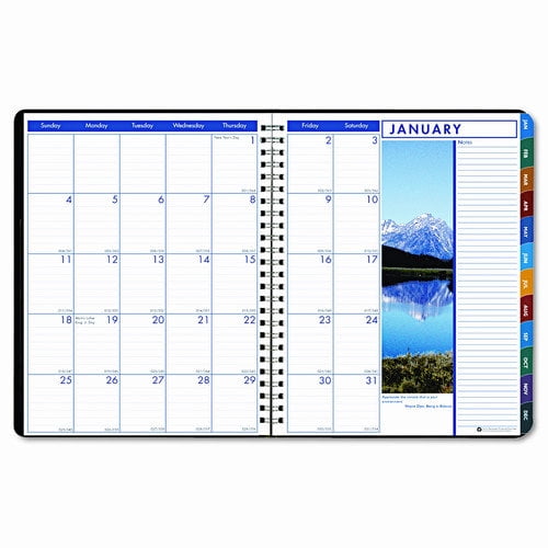 HOUSE OF DOOLITTLE                                 Earthscapes Weekly/Monthly Planner, 8-1/2 x 11, Black, 2016