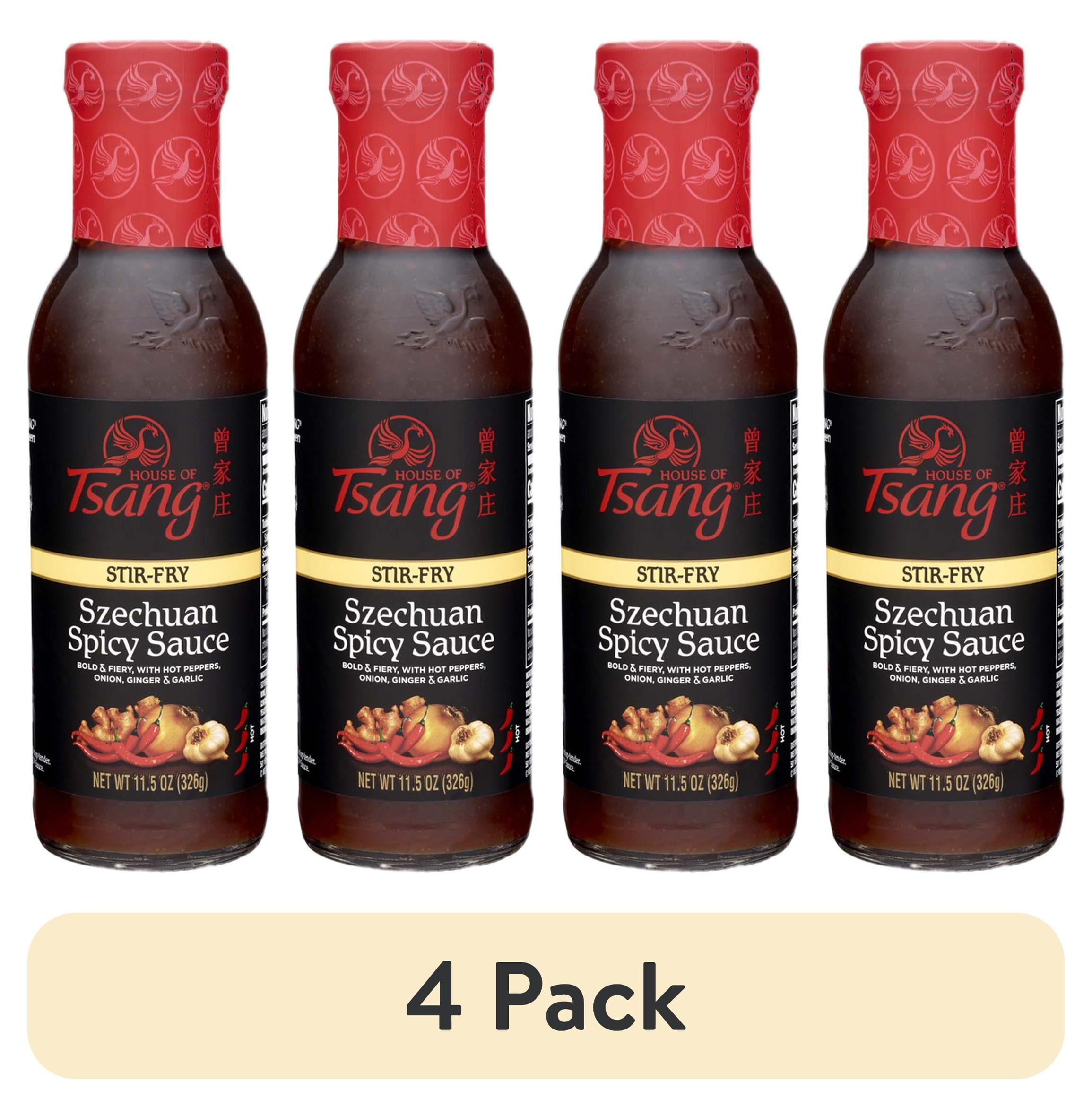 (4 pack) HOUSE OF TSANG Spicy Szechuan StirFry Sauce, Shelf Stable, 11
