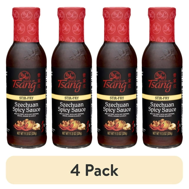 (4 pack) HOUSE OF TSANG Spicy Szechuan StirFry Sauce, Shelf Stable, 11