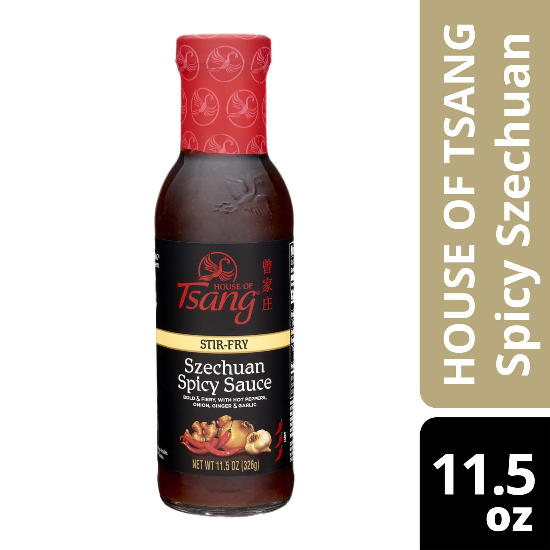 HOUSE OF TSANG Spicy Szechuan Stir-Fry Sauce, Shelf Stable, 11.5 oz Glass Bottle