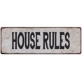 thumbnail image 1 of HOUSE RULES Vintage Look Rustic 6x18 Metal Sign Chic Retro 206180035098, 1 of 1