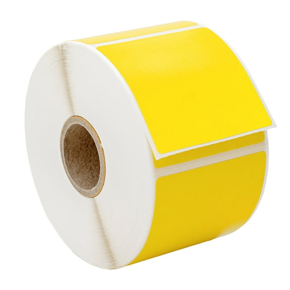 HOUSELABELS 2" x 2" Yellow Multipurpose Labels Compatible With Zebra and Rollo Printers, 28 Rolls / 750 Labels per Roll