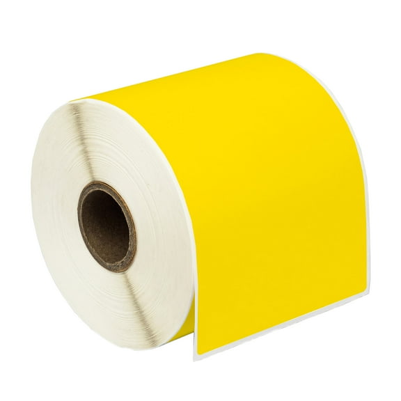 HOUSELABELS 3" x 5" Yellow Multipurpose Labels on 1" Core Compatible With Zebra and Rollo Printers, 100 Rolls / 300 Labels per Roll
