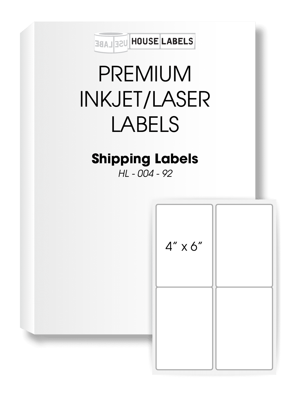 HOUSELABELS 4-up Multipurpose Labels (4" x 6") on Large Format Sheet 8. ...