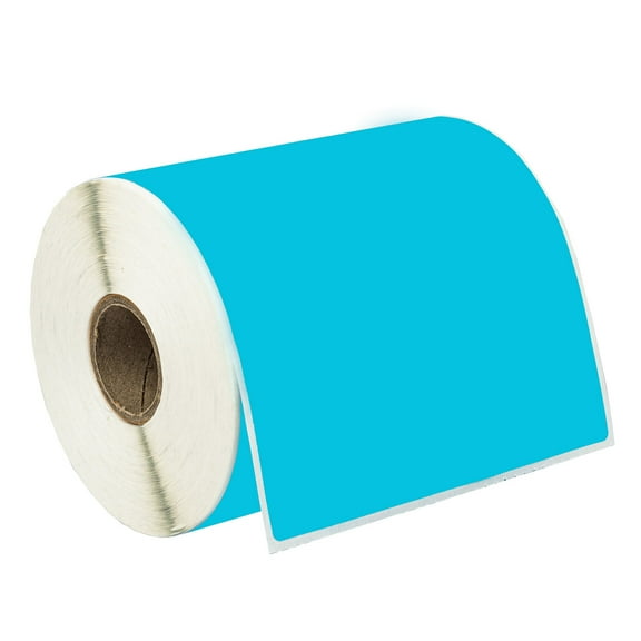 HOUSELABELS 4" x 6" Blue Shipping Labels on 1" Core Compatible With Zebra and Rollo Printers, 30 Rolls / 250 Labels per Roll