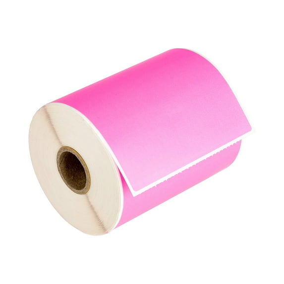 HOUSELABELS 4" x 6" Pink Shipping Labels on 1" Core Compatible With Zebra and Rollo Printers, 8 Rolls / 250 Labels per Roll