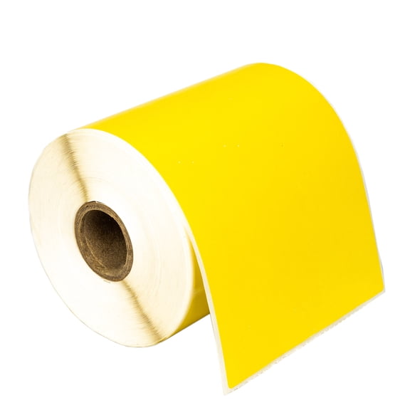 HOUSELABELS 4" x 6" Yellow Shipping Labels on 1" Core Compatible With Zebra and Rollo Printers, 1 Roll / 250 Labels per Roll
